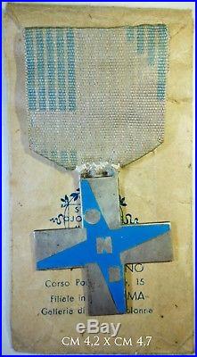 1667 Croce Al Merito Opera Nazionale Balilla azzurra modello piccolo argento