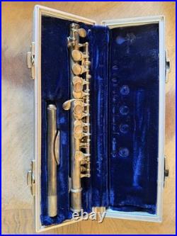 1960's Silver Played C Piccolo In 1960's Blue Velvet-Lined Case BEAUTIFUL