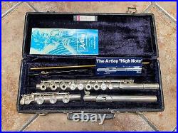 1970s ARTLEY VINTAGE FLUTE ALL SILVER 9.0