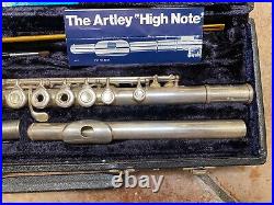 1970s ARTLEY VINTAGE FLUTE ALL SILVER 9.0