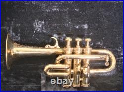 1970s Selmers 3 Valve Bb/A Piccolo Trumpet In Clear Lacquer With Case