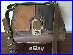 $2,050 Authentic FENDI Leather Colorblock PICCOLO Shoulder bag PURSE Satchel