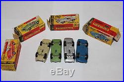 4 Old Schuco Piccolo Cars & Boxes 708 Porsche 702 Mercedes 709 Austin 707 BMW