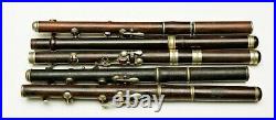 5 old wooden piccolo fife flute English / German