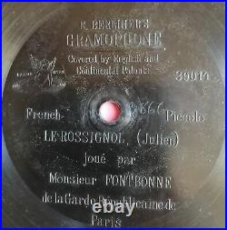 78 RPM E. BERLINER GRAMOPHON 7 FONTBONNE le rossignol french piccolo 39014