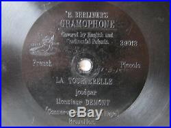 78rpm E. BERLINER GRAMOPHONE 7 DEMONT (Piccolo) plays LA TOURTERELLE POLKA