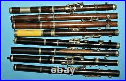 8 antique English/German Piccolo flutes