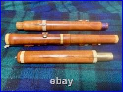 8-key Vintage Flute English Boxwood /ger. Silver/bone/mid 1800/new Repair & Pads