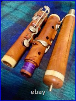 8-key Vintage Flute English Boxwood /ger. Silver/bone/mid 1800/new Repair & Pads