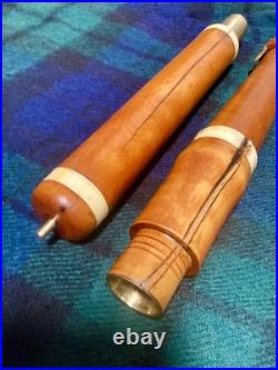 8-key Vintage Flute English Boxwood /ger. Silver/bone/mid 1800/new Repair & Pads