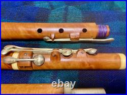 8-key Vintage Flute English Boxwood /ger. Silver/bone/mid 1800/new Repair & Pads