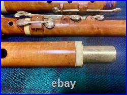 8-key Vintage Flute English Boxwood /ger. Silver/bone/mid 1800/new Repair & Pads