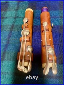 8-key Vintage Flute English Boxwood /ger. Silver/bone/mid 1800/new Repair & Pads