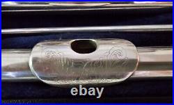 925 Sterling Silver Flute ELD Emerson Open Hole B Key Serial Number 032968-8