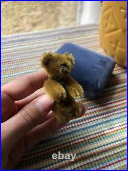 ANTIQUE SCHUCO PICCOLO TEDDY BEAR Tiny Brown Mohair Germany