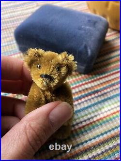 ANTIQUE SCHUCO PICCOLO TEDDY BEAR Tiny Brown Mohair Germany
