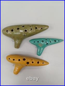 Aketa Ocarina 3-Piece Set T-1C Piccolo, T-3G Larigo, S-5C Sonetto Handmade JP