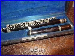Ancienne flute piccolo en ébène Excelsior Lecomte Paris