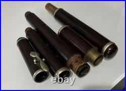 Antique 4pc Rosewood Unbranded Baroque Flute 8 Holes 23.5 Vintage