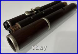 Antique 4pc Rosewood Unbranded Baroque Flute 8 Holes 23.5 Vintage