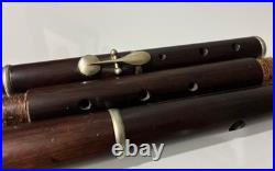 Antique 4pc Rosewood Unbranded Baroque Flute 8 Holes 23.5 Vintage