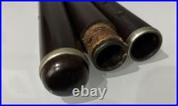 Antique 4pc Rosewood Unbranded Baroque Flute 8 Holes 23.5 Vintage