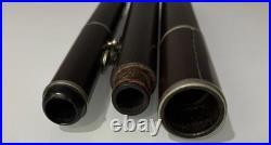 Antique 4pc Rosewood Unbranded Baroque Flute 8 Holes 23.5 Vintage