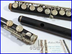 Antique Carl Fischer Grenadilla Closed Hole Boehm Flute Nickel Silver Keys C Ft