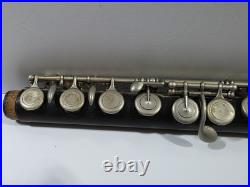 Antique Carl Fischer Grenadilla Closed Hole Boehm Flute Nickel Silver Keys C Ft