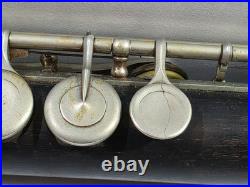 Antique Carl Fischer Grenadilla Closed Hole Boehm Flute Nickel Silver Keys C Ft
