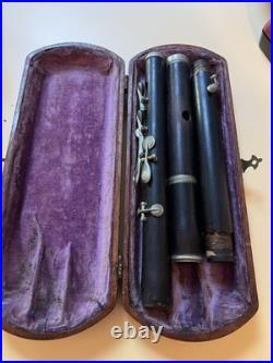 Antique Flute With Wooden Case, C. Fischer, New York