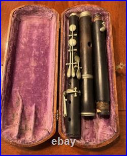 Antique Flute With Wooden Case, C. Fischer, New York