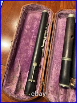 Antique Flute With Wooden Case, C. Fischer, New York