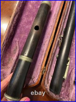 Antique Flute With Wooden Case, C. Fischer, New York