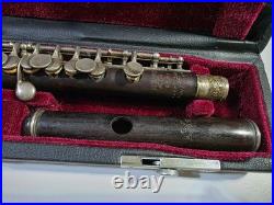 Antique Haynes USQMC Db Grenadilla Wood Piccolo Sterling Keys 1918 & Case As-Is