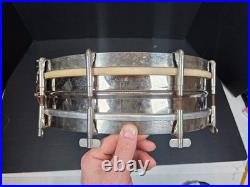 Antique Ludwig Leedy Piccolo nickel snare drum 4 1/2 x 13 inches