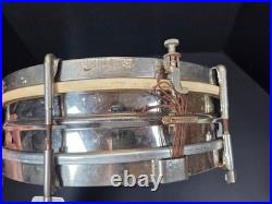 Antique Ludwig Leedy Piccolo nickel snare drum 4 1/2 x 13 inches