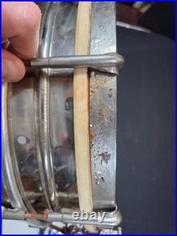 Antique Ludwig Leedy Piccolo nickel snare drum 4 1/2 x 13 inches