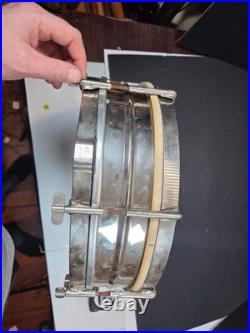Antique Ludwig Leedy Piccolo nickel snare drum 4 1/2 x 13 inches