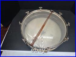Antique Ludwig Leedy Piccolo nickel snare drum 4 1/2 x 13 inches