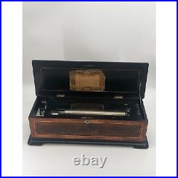 Antique Victorian Cylinder Music Box RESTORED 1890 Piccolo Zither Works