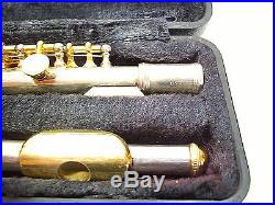 Armstrong 210 Piccolo Flute Sterling Silver 24K Gold Plated Lip & Keys Hard Case