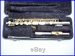 Armstrong 210 Piccolo Flute Sterling Silver 24K Gold Plated Lip & Keys Hard Case