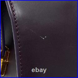 Auth GIORGIOARMANI Bowlet Piccolo YGWM50 Purple Leather Handbag