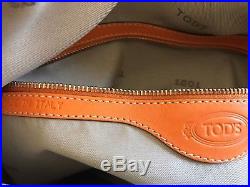 Authentic TOD'S D-STYLING BAULETTO PICCOLO Zip SATCHEL BAG Orange- Perf 4 fall