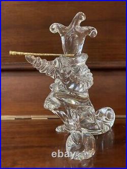 BACCARAT Crystal MASCARADE PICCOLO MUSICIAN Jean Boggio CLOWN figurine signed