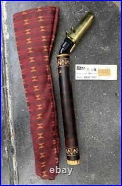 BEAUTIFUL VINTAGE BAMBOO B5 Alto Flute Erik USA 2001 With Mouth Cover And Case