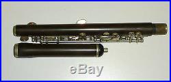 Beautiful Antique Unmarked Full Boehm English Ebonite Piccolo / Flute