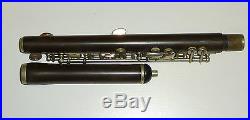 Beautiful Antique Unmarked Full Boehm English / French Ebonite Piccolo / Flute