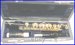 Beautiful Black And Gold Tone Cecilio piccolo C key instrument In Hard Case